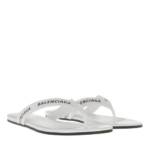 Balenciaga Sandalen & Sandaletten - Logo Flip Flop Slippers Plain Leather - in white - für Damen