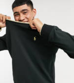 Polo Ralph Lauren x ASOS - Exclusive Collab - Schwarzes Sweatshirt mit Zierstreifen und Logo in Gold
