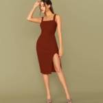 Slit Knee-Length Bodycon Dress