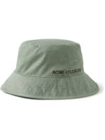 Acne Studios - Logo-Embroidered Cotton-Twill Bucket Hat - Men - Green