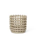 Ceramic Small Korb / Ø 16 x H 14,5 cm - Handgefertigt - Ferm Living - Beige