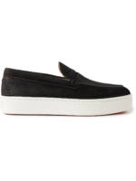 Christian Louboutin - Paqueboat Suede Penny Loafers - Men - Black - EU 39