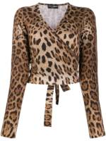 Dolce & Gabbana Pullover mit Leoparden-Print - Braun