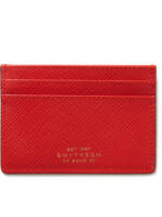 Smythson - Panama Cross-Grain Leather Cardholder - Men - Red