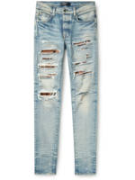 AMIRI - MX1 Skinny-Fit Distressed Panelled Jeans - Men - Blue - UK/US 29