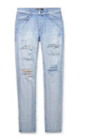 AMIRI - Skinny-Fit Panelled Distressed Jeans - Men - Blue - UK/US 28