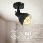 B.k.licht - LED Wandlampe Spot Retro Industrial Design Vintage Wandleuchte matt schwarz E27