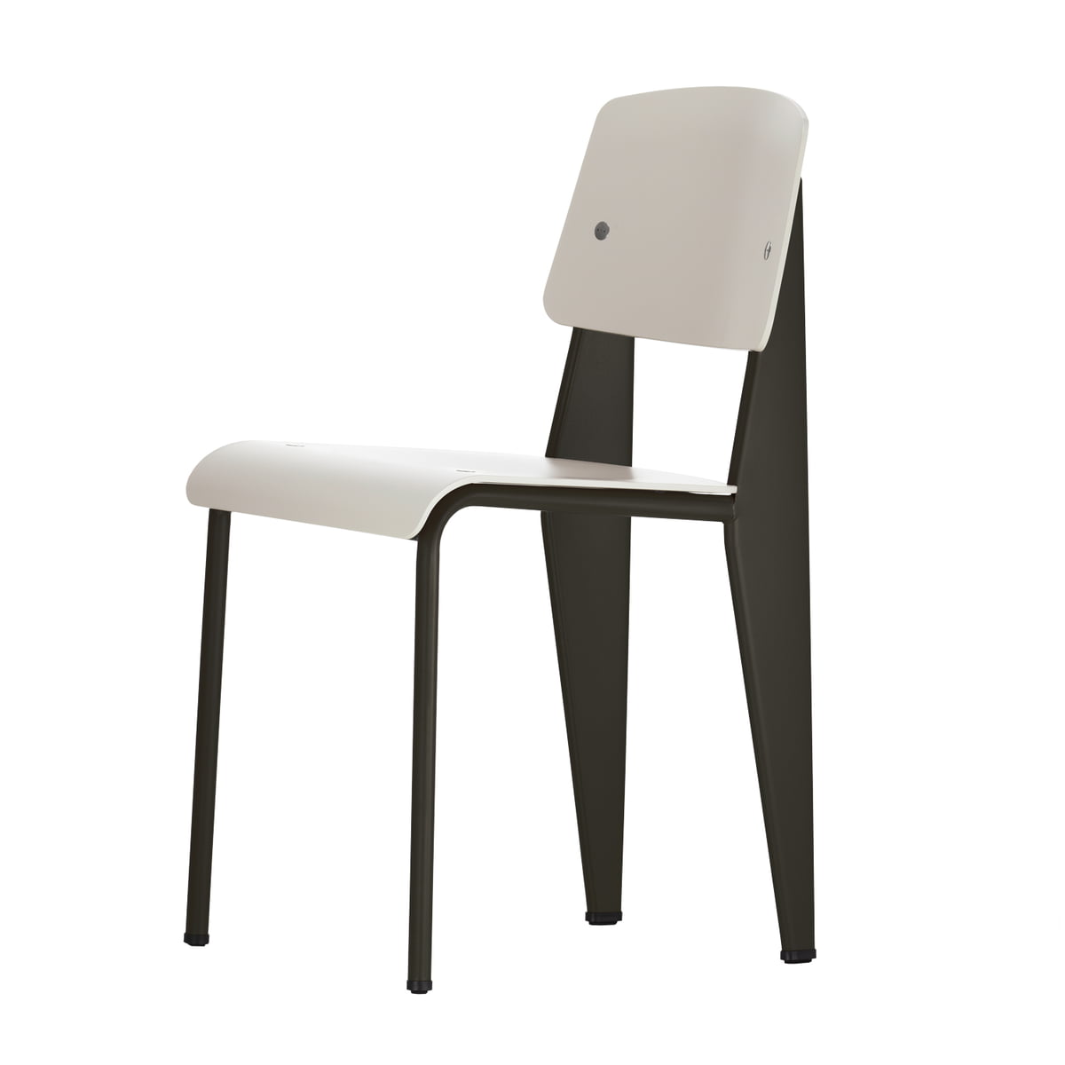 Vitra - Prouvé Standard SP chair, schwarz / warm grau, Filzgleiter schwarz (Hartboden)