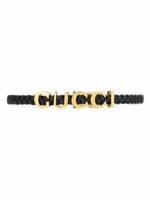 Gucci Choker mit goldfarbenem Logo - Schwarz