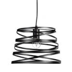 Hängelampe Ringe schwarz, außergewöhnlich moderner Look, Deko fürs Esszimmer, 1 m lang, Deckenlampe E27, black - Relaxdays