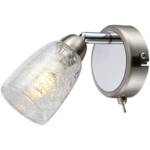 Wandleuchte Spotstrahler Wandlampe Innen Lampe mit beweglichen Spot Glas klar, Crackle Optik, 1x LED 3 Watt, 280 Lumen, H 14,5 cm