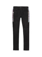 AMIRI - Half Track Skinny-Fit Panelled Distressed Stretch-Denim Jeans - Men - Black - UK/US 29