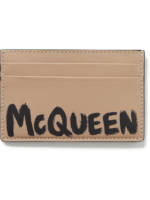 Alexander McQueen - Logo-Print Leather Cardholder - Men - Neutrals