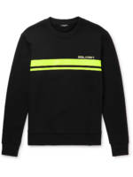 Balmain - Logo-Print Striped Cotton-Jersey Sweatshirt - Men - Black - M