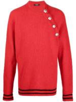 Balmain Pullover mit geprägten Knöpfen - Rot