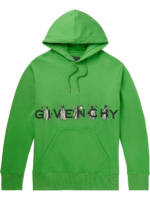 Givenchy - Josh Smith Logo-Embroidered Cotton-Jersey Hoodie - Men - Green - S