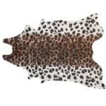 Kunstfell Teppich Braun Weiß 170 cm Webpelz Stoff Leopardenmuster Fellform Pelzimitat Bettvorleger Läufer Überwurf für Sofa Sessel Stühle - Braun