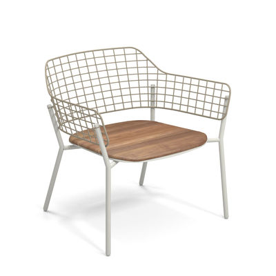 Lyze Lounge Sessel / Sitzfläche Teakholz - Emu - Beige/Holz natur