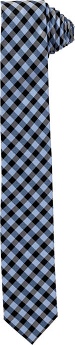 MANGUUN Krawatte, Seide, kariert, 6 cm, für Herren, schwarz/hellblau, OneSize