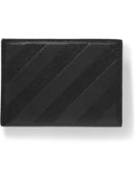 Off-White - Embossed Cross-Grain Leather Cardholder - Men - Black