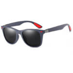 Polarisierte Sport-Sonnenbrille für Herren und Damen, Anti-UV400-Schutz - Sandblauer Rahmen, schwarze + graue Linse