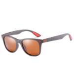 Polarisierte Sport-Sonnenbrille für Herren und Damen, Anti-UV400-Schutz - Schwarzer Sandrahmen, braune Gläser