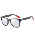 Polarisierte Sport-Sonnenbrille für Herren und Damen, Anti-UV400-Schutz - Schwarzer Sandrahmen, weiße Linse