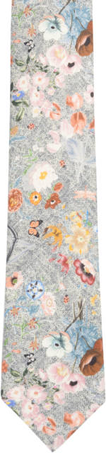 Prince Bowtie Krawatte, Seide-Baumwoll-Gemisch, floral, für Herren, FB.1 M-GRAU, OneSize