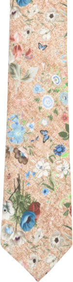 Prince Bowtie Krawatte, Seide-Baumwoll-Gemisch, floral, für Herren, FB.5 BEIGE, OneSize