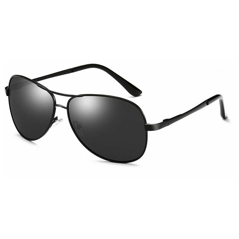 Sonnenbrille polarisierte Sonnenbrille Herren-Sonnenbrille varicolor Federbeine (schwarzes C1-Gestell mit schwarzen und grauen Gläsern)