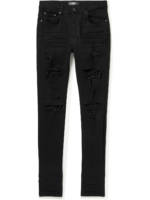 AMIRI - Thrasher Plus Skinny-Fit Distressed Stretch-Denim Jeans - Men - Black - UK/US 28