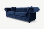Branagh 3-Sitzer Sofa, Samt in Cyanblau - MADE.com