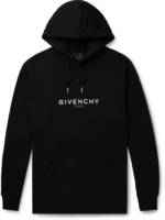 Givenchy - Logo-Print Cotton-Jersey Hoodie - Men - Black - XS