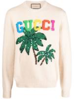 Gucci Pullover mit Palmen-Print - Nude