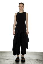 Yohji Yamamoto Damen Asymmetrische Weste mit Drapierung schwarz