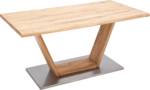MCA furniture Esstisch Greta, Esstisch Massivholz mit Baumkante, gerader Kante oder geteilter Tischplatte