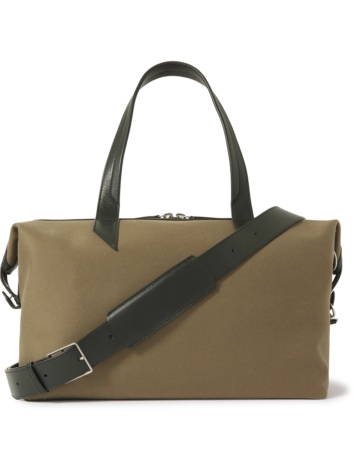 Métier - Nomad Leather-Trimmed Coated-Twill Weekend Bag - Men - Green - one size