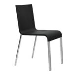 Vitra - .03 Stuhl stapelbar, pulverbeschichtet silber glatt / basic dark (Kunststoffgleiter)