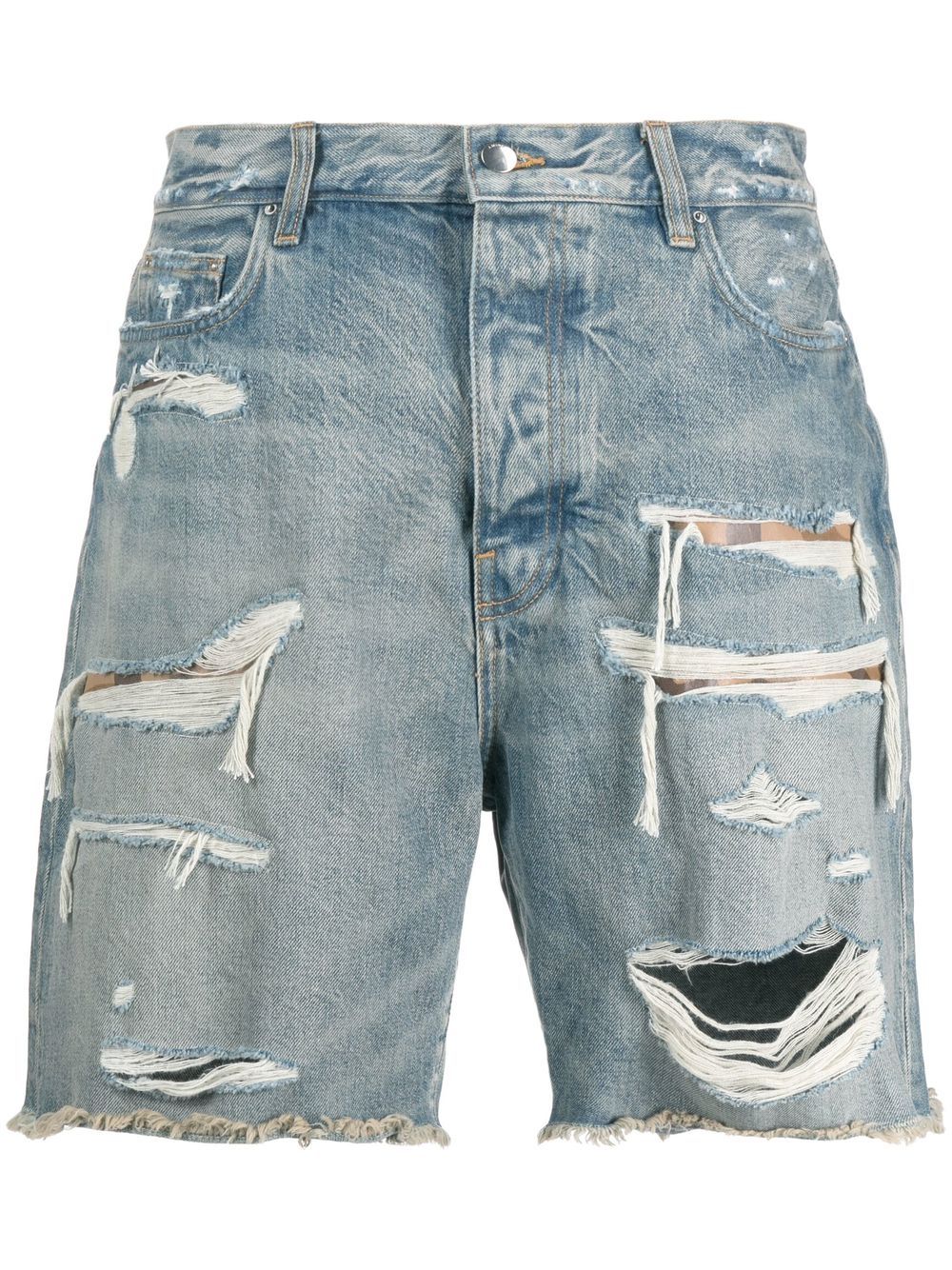 AMIRI Jeans-Shorts im Distressed-Look - Blau