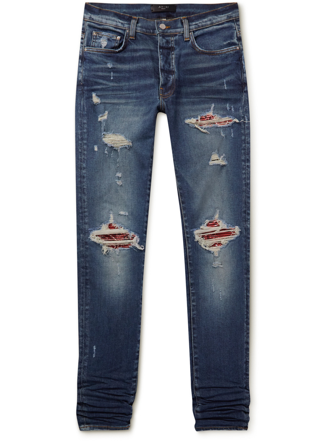 AMIRI - MX1 Skinny-Fit Panelled Distressed Jeans - Men - Blue - UK/US 29