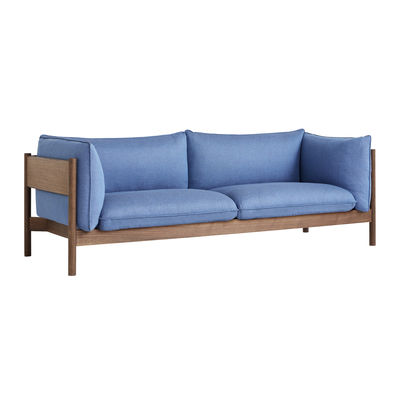 Arbour Eco Sofa / 3-Sitzer - L 220 cm / Stoff & Holz - Hay - Blau