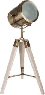 BRUBAKER Stehlampe "Industrial Design Scheinwerfer Lampe", Vintage Messing Optik