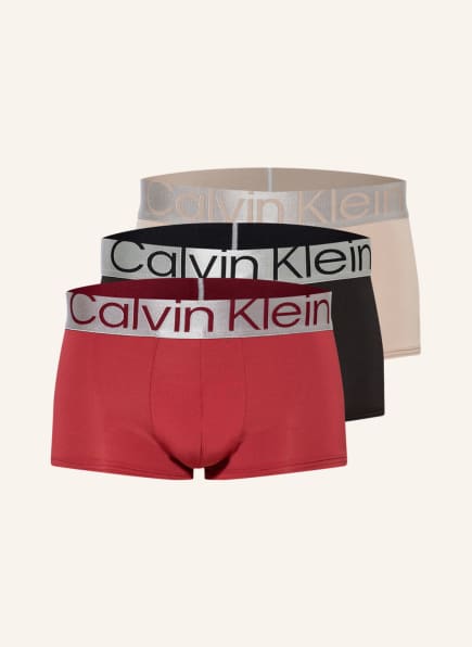 Calvin Klein 3er-Pack Boxershorts Steel Micro Low Rise rot