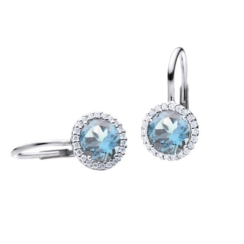Capolavoro Ohrringe - Earrings Espressivo Topas Sky Blue Faceted - in silver - für Damen