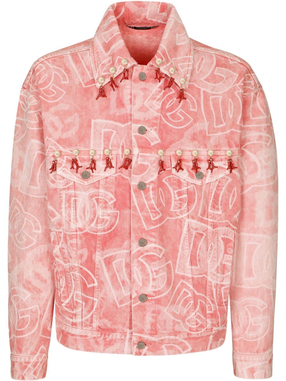 Dolce & Gabbana Jeansjacke mit Anhängern - Rosa