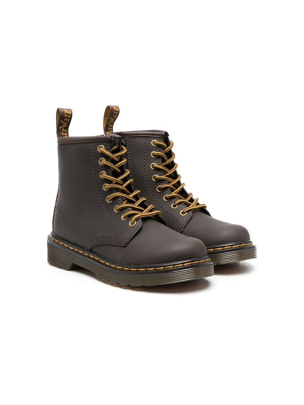 Dr. Martens Kids 1460 leather lace-up boots - Braun