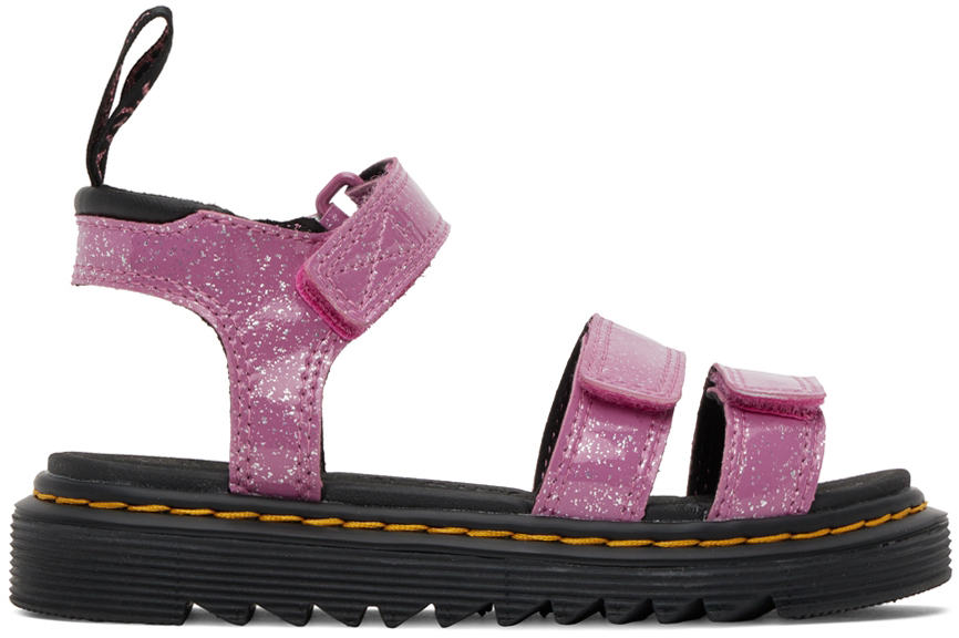 Dr. Martens Kids Pink Klaire Glitter Big Kids Sandals
