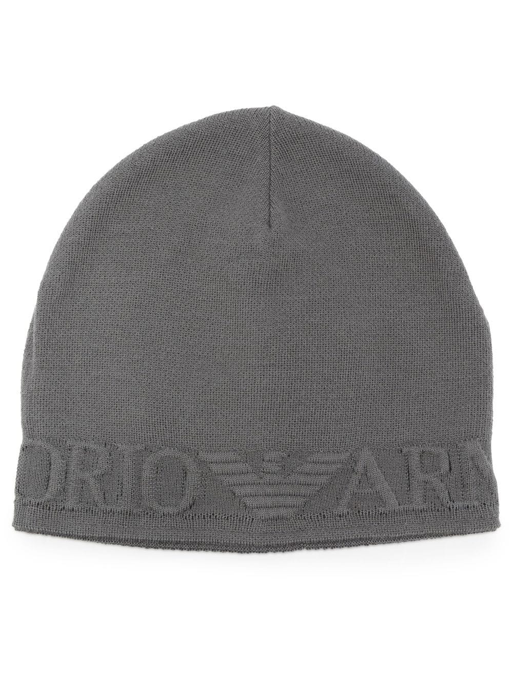 Emporio Armani Mütze mit Logo-Prägung - Grau