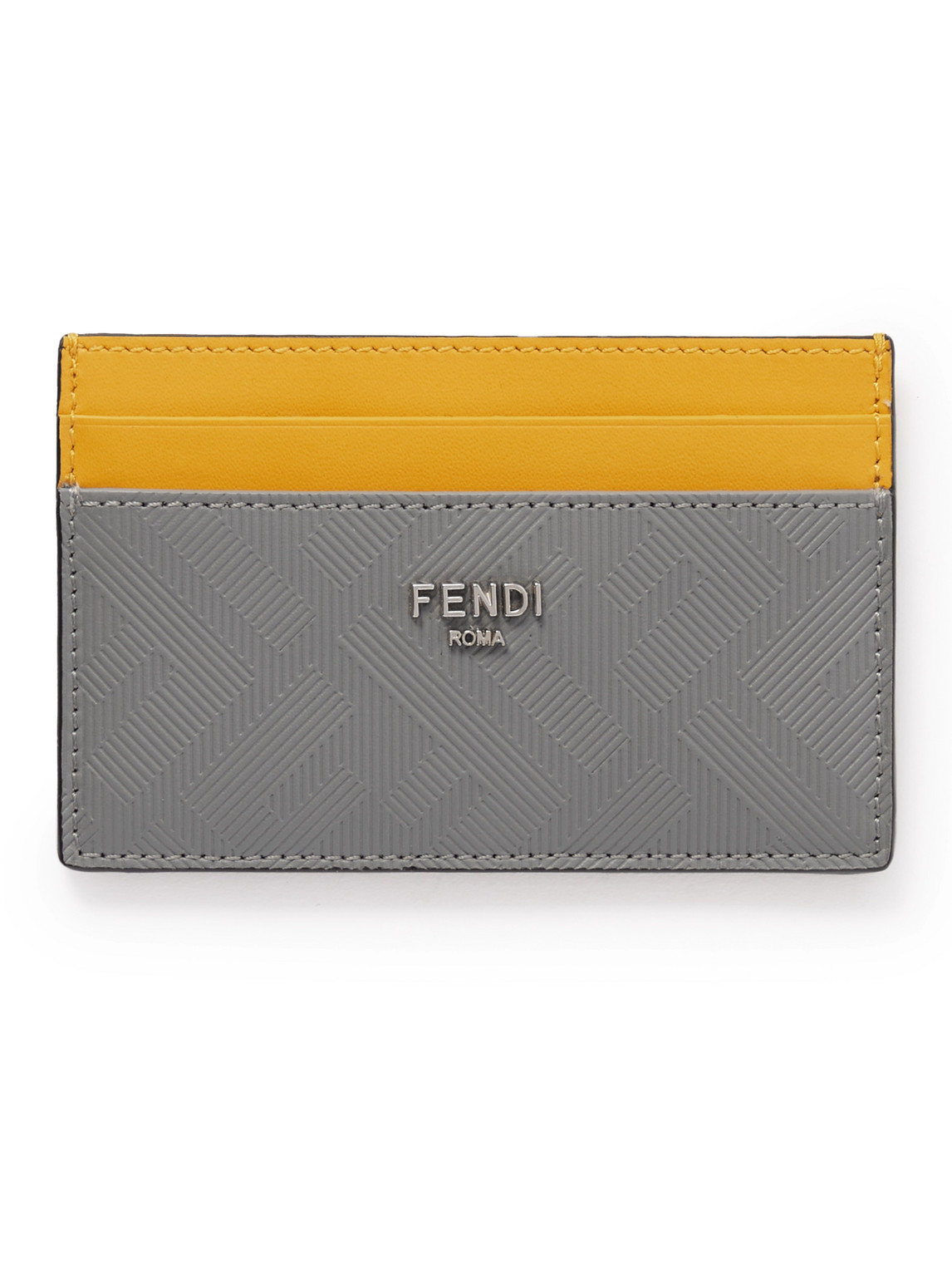Fendi - Logo-Debossed Leather Cardholder - Men - Gray