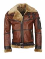 Hollert Bomberjacke "B16 Herren Lammfelljacke Echtleder Merino Schaffell Fliegerjacke"